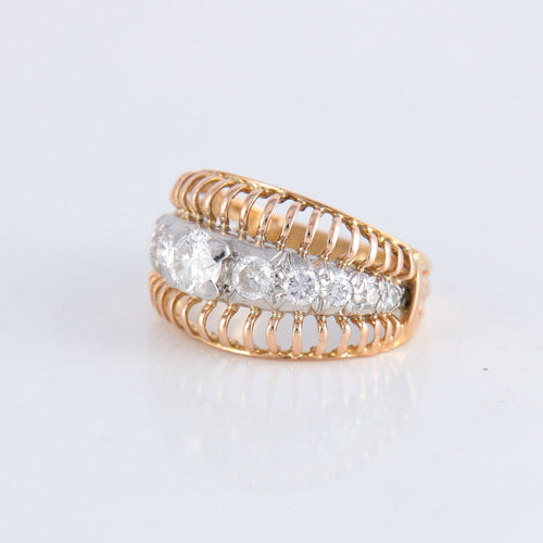 Bague 54 Bague ajourée bicolore Diamants 58 Facettes 1