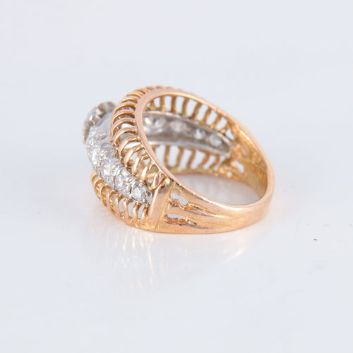 Bague 54 Bague ajourée bicolore Diamants 58 Facettes 1