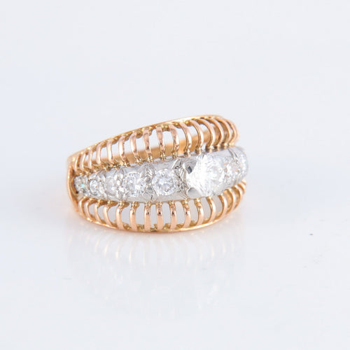 Bague 54 Bague ajourée bicolore Diamants 58 Facettes 1