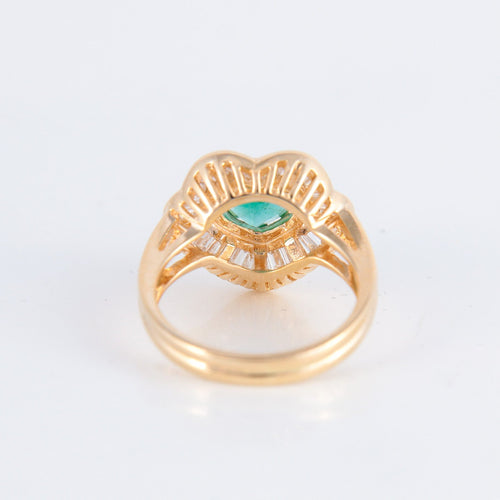 Bague 51.5 Bague Ballerine Coeur Emeraude Diamants 58 Facettes 1