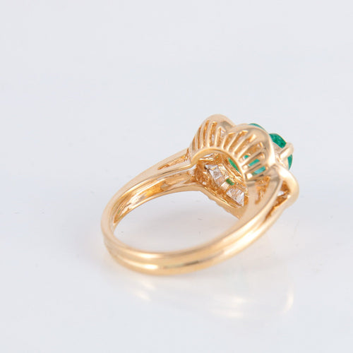 Bague 51.5 Bague Ballerine Coeur Emeraude Diamants 58 Facettes 1