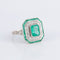 Bague 54 Bague Style Art Déco Emeraudes Diamants 58 Facettes 1