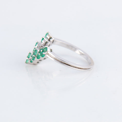 Bague 53 Bague V Emeraudes 58 Facettes 1