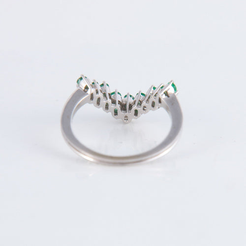 Bague 53 Bague V Emeraudes 58 Facettes 1