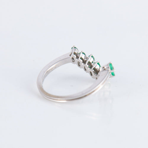 Bague 53 Bague V Emeraudes 58 Facettes 1