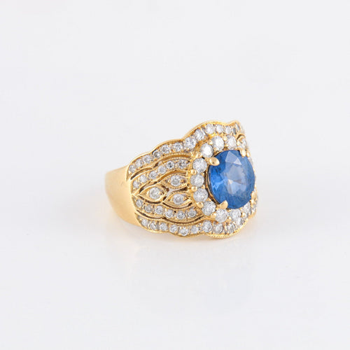 Bague Bague Vintage Saphir Diamants 58 Facettes 1