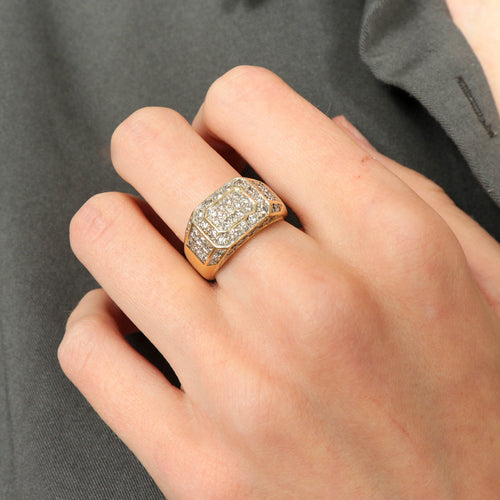 Bague 50 Bague Chevalière pavage diamants 58 Facettes 1