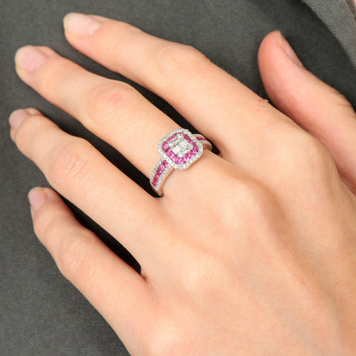 Bague 52 Bague style Art Déco Rubis Diamants 58 Facettes 1