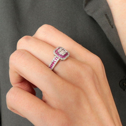 Bague 52 Bague style Art Déco Rubis Diamants 58 Facettes 1