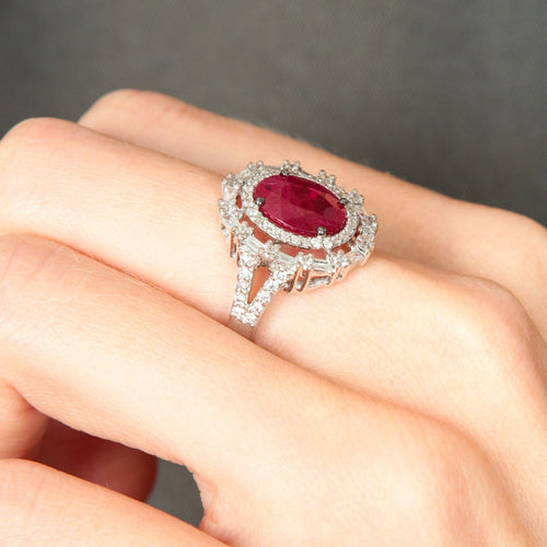 Bague 54 Bague Pompadour Rubis Diamants 58 Facettes 1