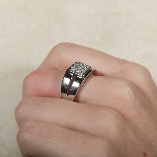 Bague 52 Bague Double or blanc Diamants 58 Facettes 8392