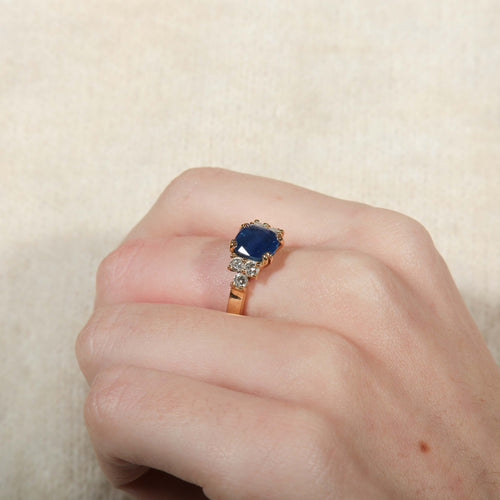 Bague 52 Bague Saphir de Ceylan Diamants 58 Facettes 8173