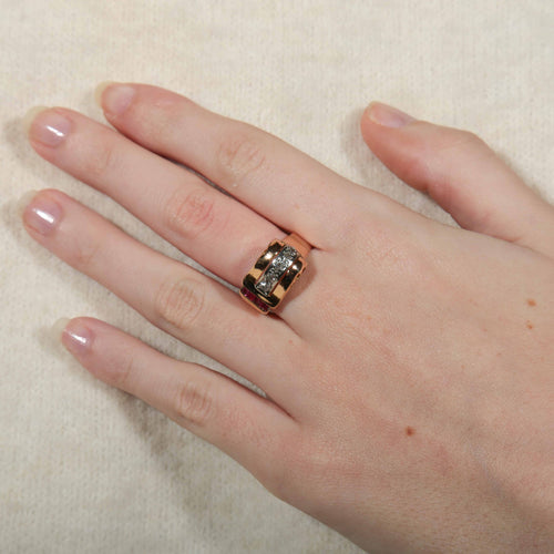 Bague 55 Bague Tank asymétrique 58 Facettes 8391