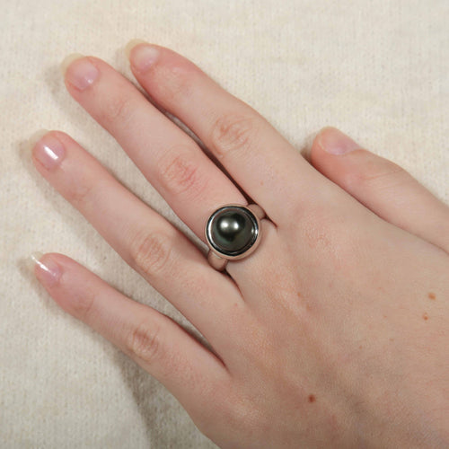 Bague 53 Bague Perle grise 58 Facettes C23