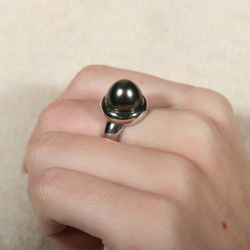 Bague 53 Bague Perle grise 58 Facettes C23