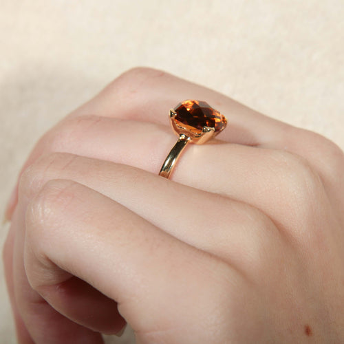 Bague 52 Bague Solitaire citrine 58 Facettes 8384