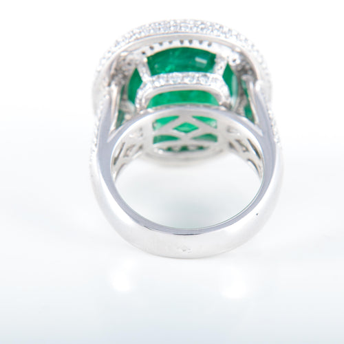 Bague BAGUE EMERAUDE PAVAGE DIAMANTS 58 Facettes