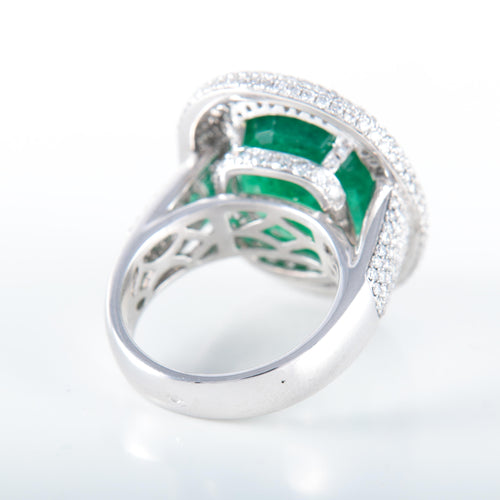 Bague BAGUE EMERAUDE PAVAGE DIAMANTS 58 Facettes