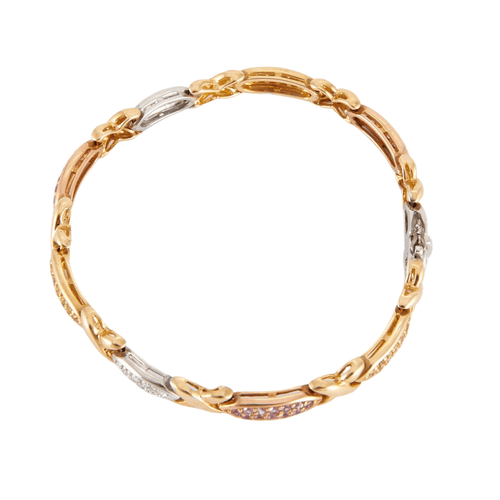 Bracelet Bracelet en or jaune, saphirs, diamants 58 Facettes