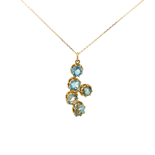 Pendentif Pendentif Cascade en Or jaune, Aigue marine 58 Facettes PEN97