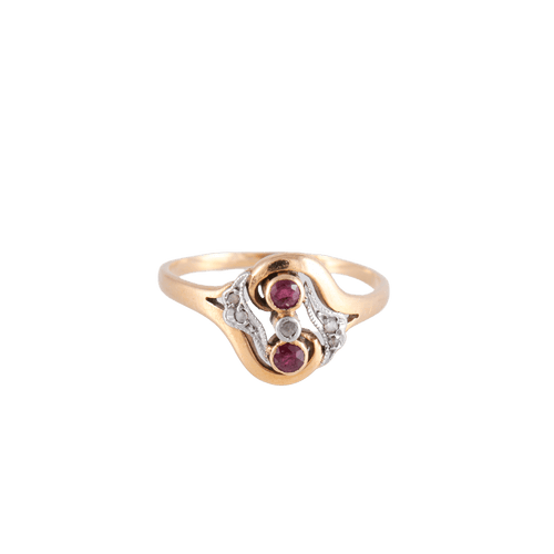 Bague 58 Bague Deux Rubis Diamants 58 Facettes 1