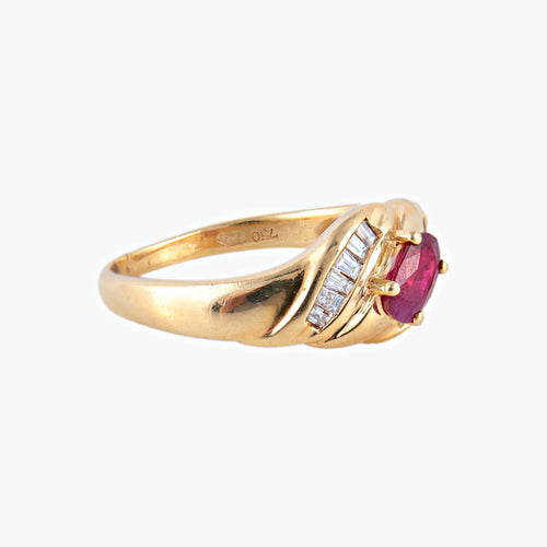 Bague 55 Bague Rubis et Diamants 58 Facettes