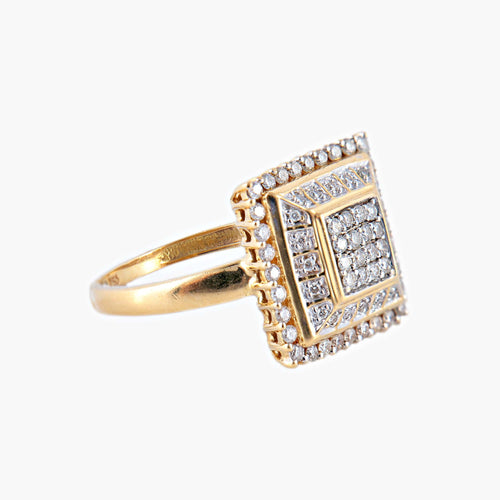 Bague 50 Bague Carrée Pavage Diamants 58 Facettes