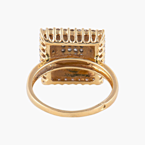 Bague 50 Bague Carrée Pavage Diamants 58 Facettes