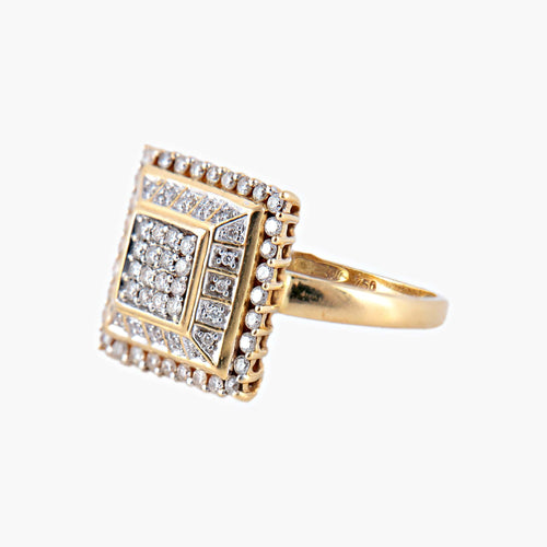 Bague 50 Bague Carrée Pavage Diamants 58 Facettes