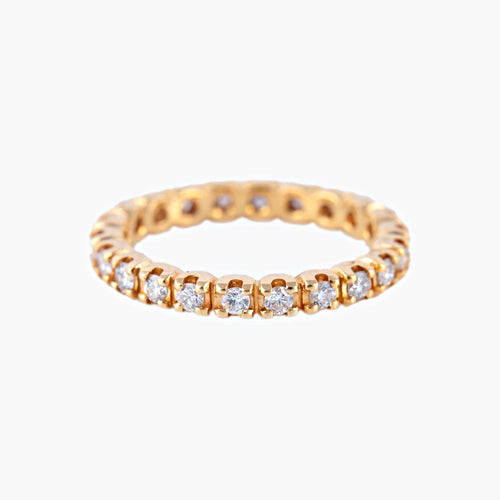 Bague 52 Alliance américaine or jaune diamants 58 Facettes