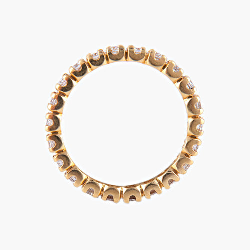 Bague 52 Alliance américaine or jaune diamants 58 Facettes