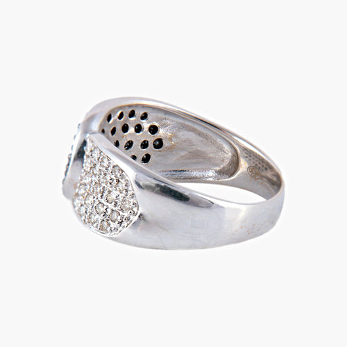 Bague 58 Bague Diamants noirs et blancs 58 Facettes