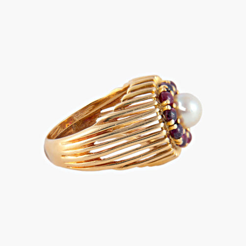 Bague 51 Bague Perle et Grenats 58 Facettes