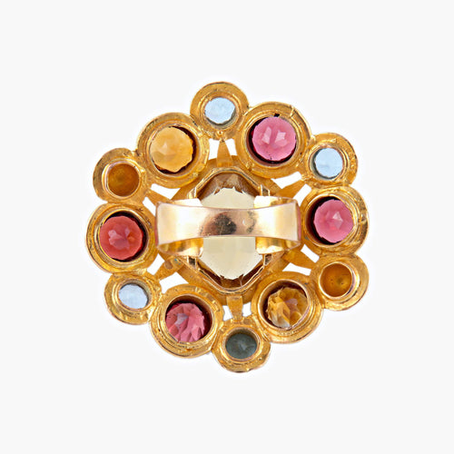 Bague 53 Bague Citrine Topazes Grenats 58 Facettes