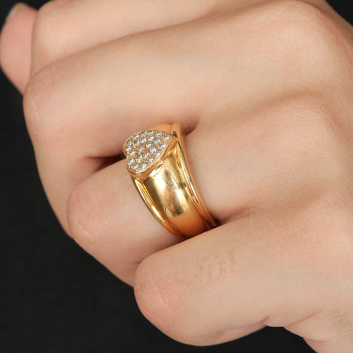 Bague 51 Bague Coeur Diamants 58 Facettes