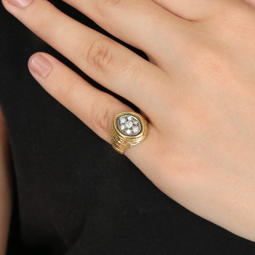 Bague 47 Bague Chevalière Diamants 58 Facettes