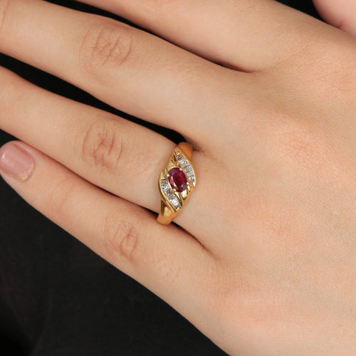 Bague 55 Bague Rubis et Diamants 58 Facettes