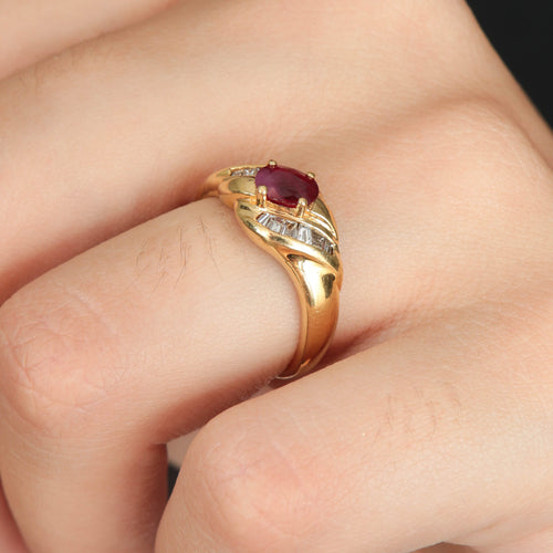 Bague 55 Bague Rubis et Diamants 58 Facettes