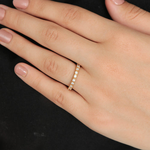 Bague 52 Alliance américaine or jaune diamants 58 Facettes