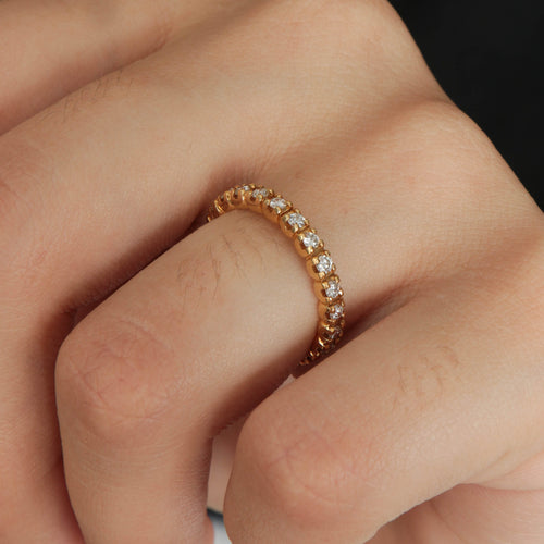 Bague 52 Alliance américaine or jaune diamants 58 Facettes