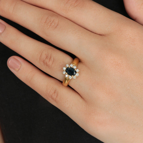 Bague 52 Bague Marguerite Saphir et Diamants 58 Facettes