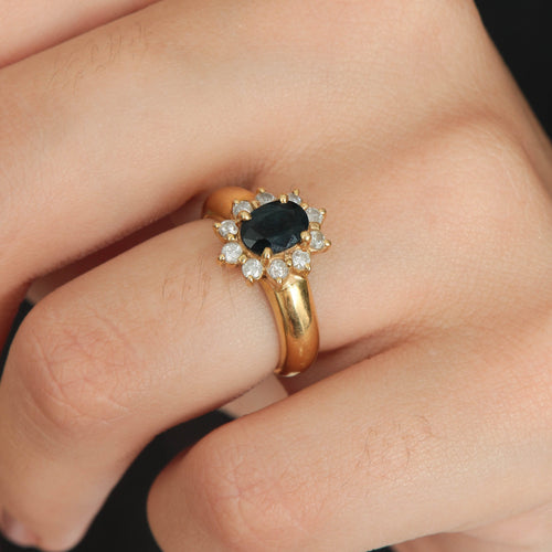 Bague 52 Bague Marguerite Saphir et Diamants 58 Facettes