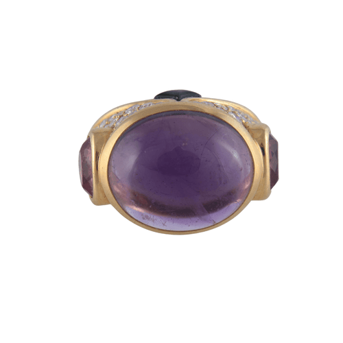 Bague 52 Marina B. - Bague Dôme Améthyste Tourmalines roses Diamants 58 Facettes