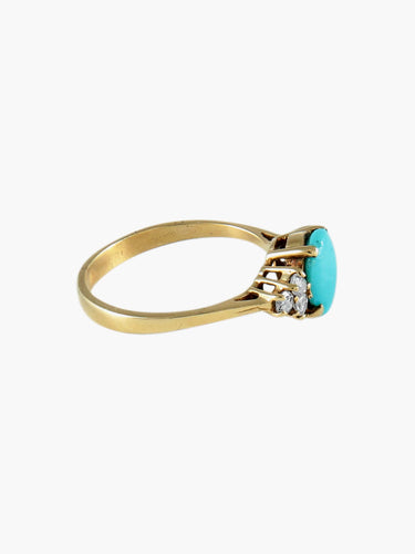 Bague 48 Bague Turquoise 3 Diamants 58 Facettes
