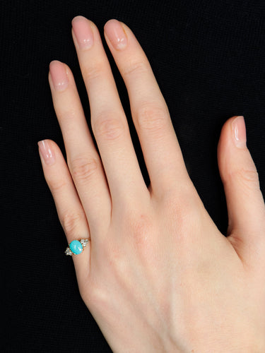 Bague 48 Bague Turquoise 3 Diamants 58 Facettes