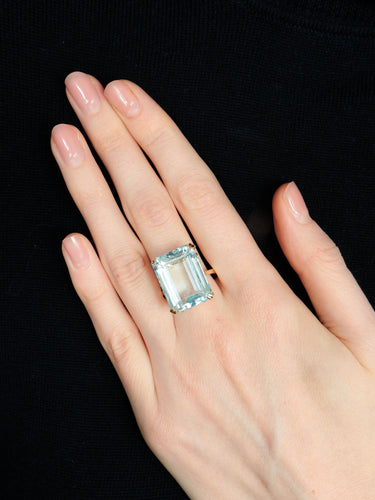 Bague 53 Bague Aigue-marine 58 Facettes