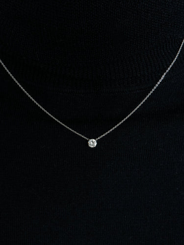 Collier Pendentif Solitaire Or Blanc 58 Facettes