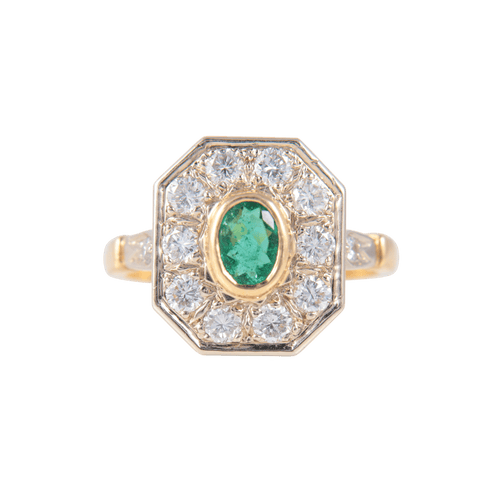 Bague 49 Bague Marguerite Emeraude Diamants 58 Facettes 1