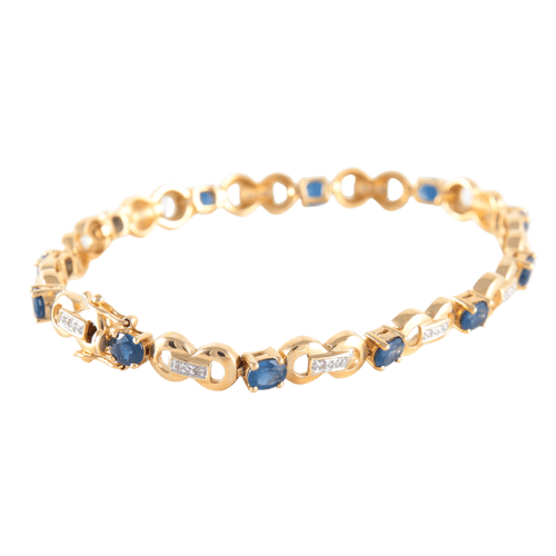 Bracelet BRACELET OR JAUNE 18K SAPHIRS ET DIAMANTS 58 Facettes LP 2142