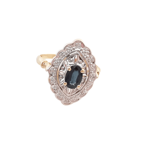 Bague Bague Marquise Saphir Diamants 58 Facettes AA 1512